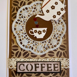 Kávé képeslap, üdvözlőlap, coffee, ajándékkísérő, születésnap, névnap, anyák napja - otthon & életmód - papír, írószer - Meska.hu