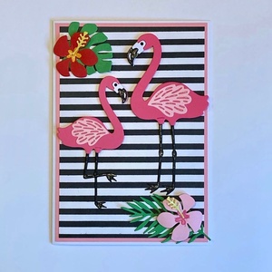 Flamingó képeslap, ajándékkísérő, Otthon & Lakás, Papír írószer, Képeslap & Levélpapír, Papírművészet, MESKA