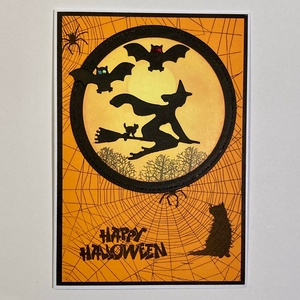Halloween képeslap,boszorkány, szellem,denevér, varjú, kísértet, egér, fekete macska - otthon & életmód - dekoráció - halloween - halloweeni meghívó, képeslap, ajándékkísérő - Meska.hu