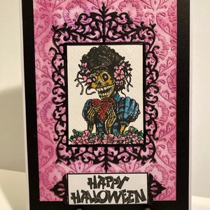 Halloween képeslap, Halottak napja, Mexikó, csontváz - otthon & életmód - dekoráció - halloween - halloweeni meghívó, képeslap, ajándékkísérő - Meska.hu