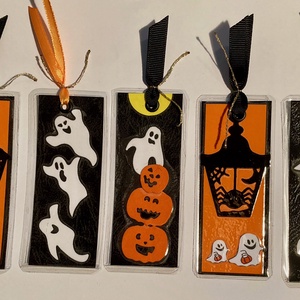 Halloween könyvjelzők, ajándékkísérők, szellem, csontváz boszorkány - otthon & lakás - dekoráció - halloween - halloweeni meghívó, képeslap, ajándékkísérő - Meska.hu