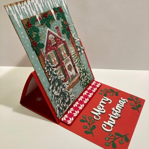 Karácsonyi képeslap,  Advent, Karácsony, magyal, fagyal - karácsony - karácsonyi ajándékozás - karácsonyi képeslap, üdvözlőlap, ajándékkísérő - Meska.hu