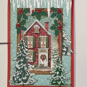 Karácsonyi képeslap,  Advent, Karácsony, magyal, fagyal - karácsony - karácsonyi ajándékozás - karácsonyi képeslap, üdvözlőlap, ajándékkísérő - Meska.hu