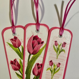 Tulipános könyvjelzők, tavasz, virág, tulipán, húsvét - Meska.hu