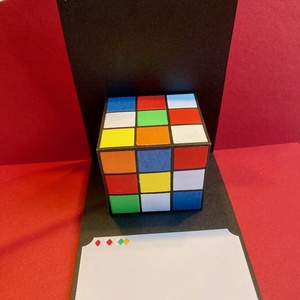 Rubik kocka születésnapi képeslap, bűvös kocka, Otthon & Lakás, Papír írószer, Képeslap & Levélpapír, Papírművészet, Meska
