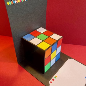 Rubik kocka születésnapi képeslap, bűvös kocka - otthon & életmód - papír, írószer - ajándékozás kellékei - képeslap, üdvözlőlap - Meska.hu