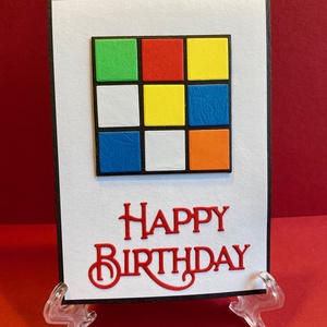Rubik kocka születésnapi képeslap, bűvös kocka - otthon & életmód - papír, írószer - ajándékozás kellékei - képeslap, üdvözlőlap - Meska.hu