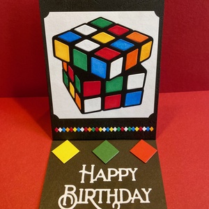 Rubik kocka születésnapi képeslap, bűvös kocka, Otthon & Lakás, Papír írószer, Képeslap & Levélpapír, Papírművészet, MESKA