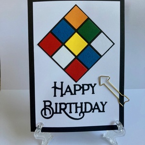 Rubik kocka születésnapi képeslap, bűvös kocka, Otthon & Életmód, Papír, írószer, Képeslap, üdvözlőlap, Ajándékozás kellékei, Papírművészet, MESKA