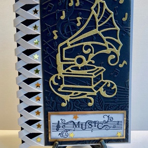 Gramofon képeslap, ajándékkísérő, zene, zenelejátszó - otthon & életmód - papír, írószer - Meska.hu