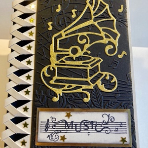 Gramofon képeslap, ajándékkísérő, zene, zenelejátszó - otthon & életmód - papír, írószer - Meska.hu