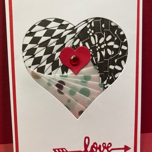 Valentin napi szerelmes képeslap, ajándékkísérő, szív, szerelem, Otthon & Életmód, Papír, írószer, Képeslap, üdvözlőlap, Papírművészet, MESKA