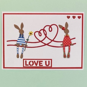  Valentin napi nyuszis képeslap, ajándékkísérő - otthon & életmód - papír, írószer - Meska.hu