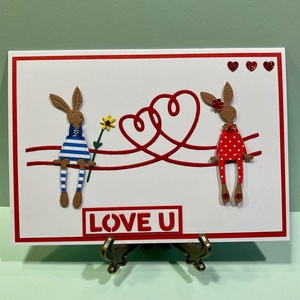  Valentin napi nyuszis képeslap, ajándékkísérő - otthon & életmód - papír, írószer - Meska.hu