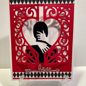 Valentin napi szerelmes képeslap, ajándékkísérő, szív, szerelem, Otthon & Életmód, Papír, írószer, Képeslap, üdvözlőlap, Papírművészet, MESKA