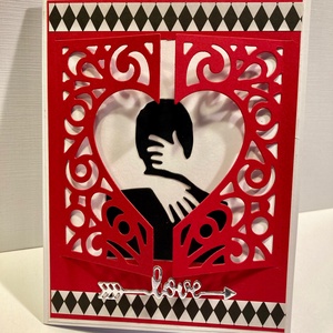 Valentin napi szerelmes képeslap, ajándékkísérő, szív, szerelem - otthon & életmód - papír, írószer - Meska.hu