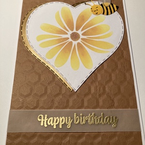 Virág  méhecske, születésnapi képeslap - otthon & életmód - papír, írószer - Meska.hu