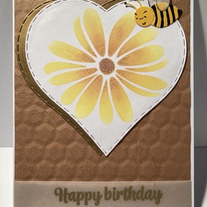 Virág  méhecske, születésnapi képeslap - otthon & lakás - papír írószer - képeslap & levélpapír - Meska.hu