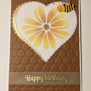 Virág  méhecske, születésnapi képeslap - Meska.hu