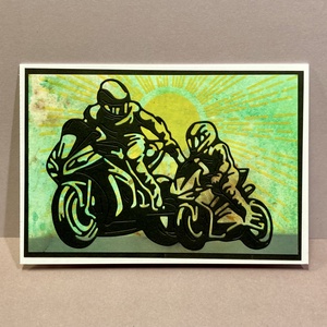 Motoros képeslap, ajándékkísérő - otthon & életmód - papír, írószer - ajándékozás kellékei - képeslap, üdvözlőlap - Meska.hu