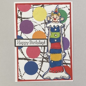 Bohóc születésnapi képeslap, cirkusz, clown, Otthon & Életmód, Papír, írószer, Ajándékozás kellékei, Képeslap, üdvözlőlap, Papírművészet, MESKA