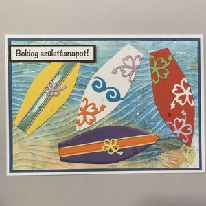 Szörfös üdvözlet, képeslap, nyár, nyaralás, tengerpart - Meska.hu