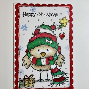 Kismadár karácsonyi képeslap, ajándékkísérő, üdvözlőlap, Karácsony, Karácsonyi ajándékozás, Karácsonyi képeslap, üdvözlőlap, ajándékkísérő, Papírművészet, MESKA