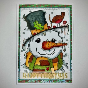 Hóember karácsonyi képeslap, ajándékkísérő, üdvözlőlap - karácsony - karácsonyi ajándékozás - karácsonyi képeslap, üdvözlőlap, ajándékkísérő - Meska.hu