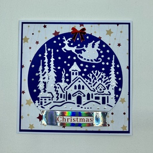 Hógömb karácsonyi képeslap, üdvözlőlap, ajándékkísérő. - Meska.hu