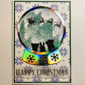 Hógömb karácsonyi képeslap, üdvözlőlap, ajándékkísérő. - Meska.hu