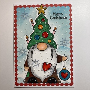 Gnóm  karácsonyi képeslap, üdvözlőlap, ajándékkísérő, humor - Meska.hu