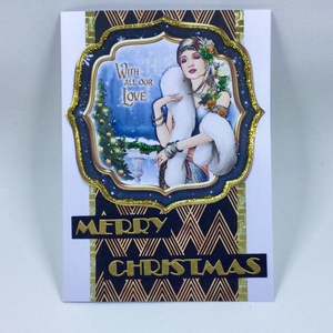 Art Deco karácsonyi képeslap, üdvözlőlap, ajándékkísérő - karácsony - karácsonyi ajándékozás - karácsonyi képeslap, üdvözlőlap, ajándékkísérő - Meska.hu