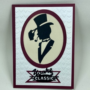 Úriember képeslap , gentleman, cilinder, bajusz, pipa - Meska.hu