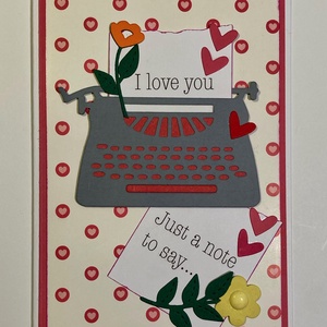 Írógép, retro Valentin napi, szerelmes képeslap, szív, szerelem, love, 3D-s - Meska.hu