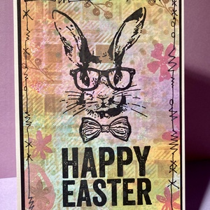 Húsvéti nyúl, nyuszi képeslap, ajándékkísérő - Meska.hu