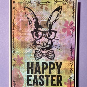 Húsvéti nyúl, nyuszi képeslap, ajándékkísérő - otthon & életmód - papír, írószer - ajándékozás kellékei - képeslap, üdvözlőlap - Meska.hu