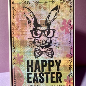 Húsvéti nyúl, nyuszi képeslap, ajándékkísérő - otthon & életmód - papír, írószer - ajándékozás kellékei - képeslap, üdvözlőlap - Meska.hu