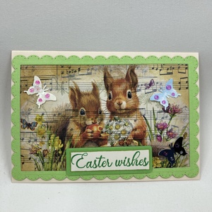 Mókusok húsvéti képeslap, ajándékkísérő - otthon & életmód - papír, írószer - ajándékozás kellékei - képeslap, üdvözlőlap - Meska.hu