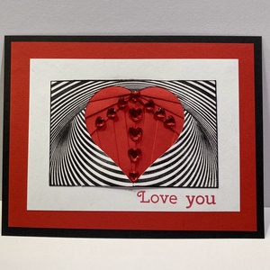 Valentin napi szerelmes képeslap, ajándékkísérő, szív, szerelem, Otthon & Életmód, Papír, írószer, Ajándékozás kellékei, Képeslap, üdvözlőlap, Papírművészet, MESKA