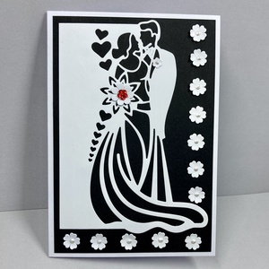 Esküvői képeslap 3D - otthon & életmód - papír, írószer - ajándékozás kellékei - képeslap, üdvözlőlap - Meska.hu