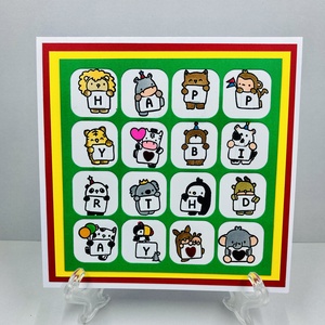 Szines  képeslap születésnapra,  ajándékkísérő zsúrra - otthon & életmód - papír, írószer - ajándékozás kellékei - képeslap, üdvözlőlap - Meska.hu