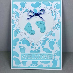 Babaköszöntő képeslap , kislány/kisfiú, Isten hozott! - otthon & életmód - papír, írószer - ajándékozás kellékei - képeslap, üdvözlőlap - Meska.hu