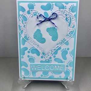 Babaköszöntő képeslap , kislány/kisfiú, Isten hozott! - otthon & életmód - papír, írószer - ajándékozás kellékei - képeslap, üdvözlőlap - Meska.hu