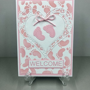 Babaköszöntő képeslap , kislány/kisfiú, Isten hozott! - otthon & életmód - papír, írószer - ajándékozás kellékei - képeslap, üdvözlőlap - Meska.hu