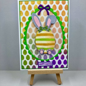 Húsvéti nyúl, nyuszi képeslap, ajándékkísérő - ünnepi díszek, dekorációk - húsvéti díszek és dekorációk - húsvéti képeslapok - Meska.hu