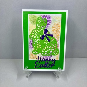 Húsvéti nyúl, nyuszi képeslap, ajándékkísérő - ünnepi díszek, dekorációk - húsvéti díszek és dekorációk - húsvéti képeslapok - Meska.hu