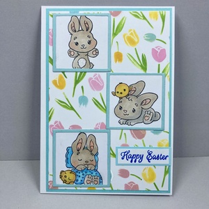 Húsvéti nyuszi képeslap, ajándékkísérő, üdvözlőlap - ünnepi díszek, dekorációk - húsvéti díszek és dekorációk - húsvéti képeslapok - Meska.hu