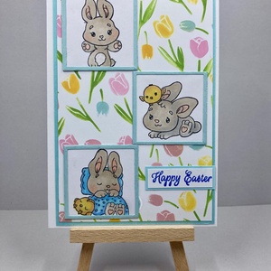 Húsvéti nyuszi képeslap, ajándékkísérő, üdvözlőlap - ünnepi díszek, dekorációk - húsvéti díszek és dekorációk - húsvéti képeslapok - Meska.hu