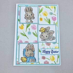 Húsvéti nyuszi képeslap, ajándékkísérő, üdvözlőlap - ünnepi díszek, dekorációk - húsvéti díszek és dekorációk - húsvéti képeslapok - Meska.hu