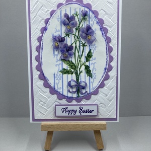 Húsvéti  képeslap, ajándékkísérő, ibolya - ünnepi díszek, dekorációk - húsvéti díszek és dekorációk - húsvéti képeslapok - Meska.hu